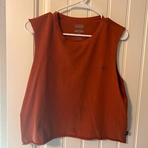 Vans Women's Rust Orange Cropped Muscle Tee